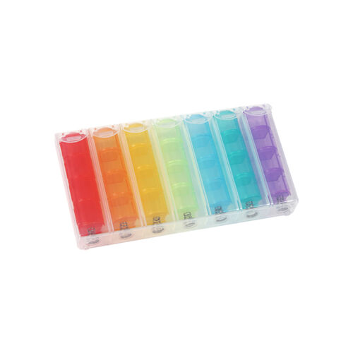 PASTILLERO CON 7 COMPARTIMENTOS PARA DOSIS DIARIAS FABRICADO EN POLIPROPILENO Miniatura
