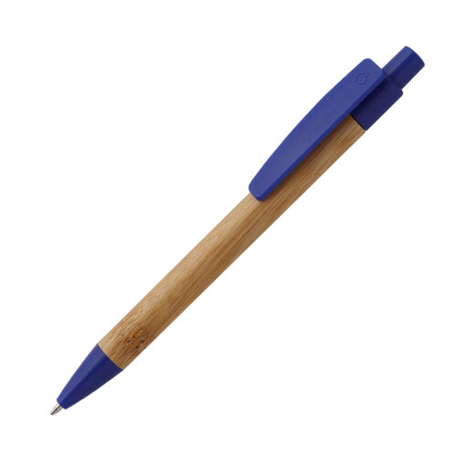 BOLIGRAFO RETRACTIL FABRICADO EN BAMBOO CON PUNTA Y CLIP DE PLASTICO TINTA NEGRA Miniatura