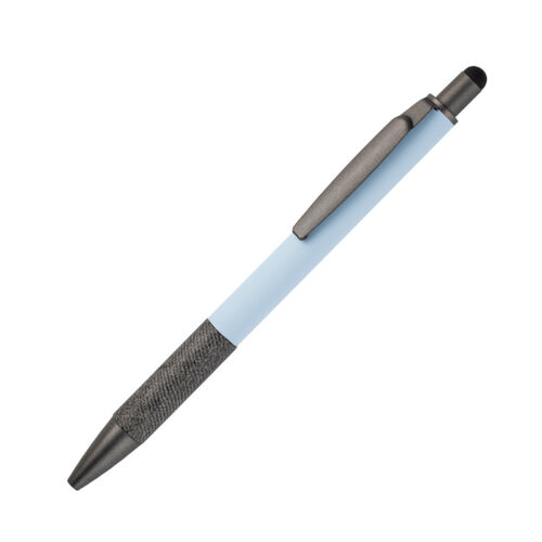 BOLIGRAFO CON BARRIL DE ALUMINIO Y DETALLE APARIENCIA PIEL EN LA PARTE INFERIOR Miniatura