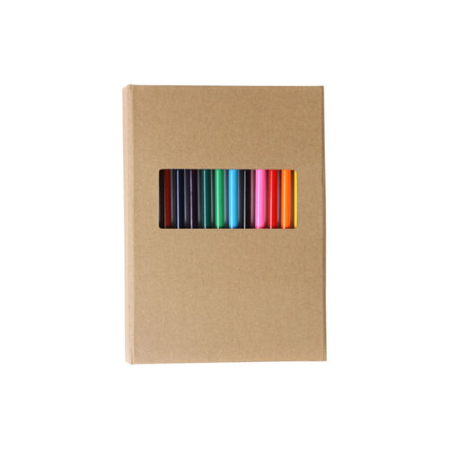 SET ECOLOGICO CON 12 LAPICES DE COLORES Y BLOCK DE NOTAS Miniatura