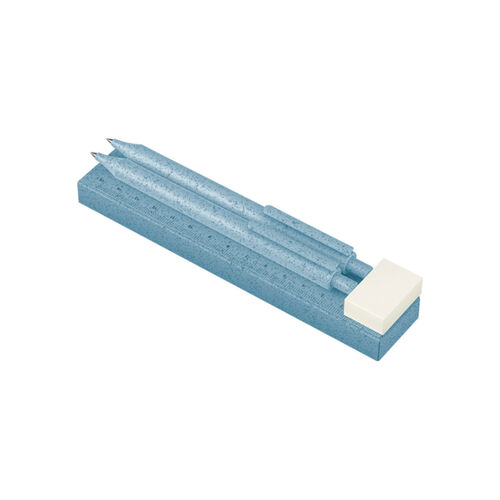 SET ESCOLAR FABRICADO EN ABS Y FIBRA DE TRIGO INCLUYE BOLIGRAFO Miniatura