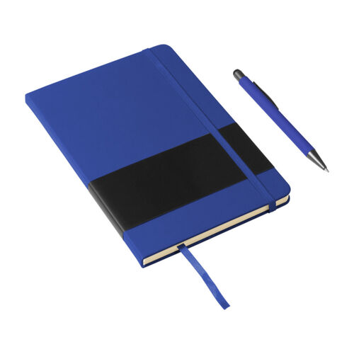 SET DE LIBRETA FABRICADA EN PU CON BOLIGRAFO TERMINADO RUBBER CON TOUCH Miniatura