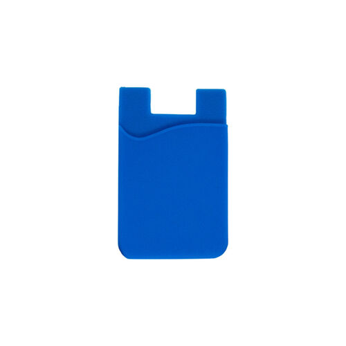 PORTA TARJETAS PARA CELULAR FABRICADO EN SILICON CON ADHESIVO COLOR AZUL Miniatura