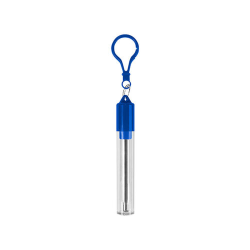 POPOTE METALICO PLEGABLE CON CEPILLO LIMPIADOR Y ARNES COLOR AZUL Miniatura