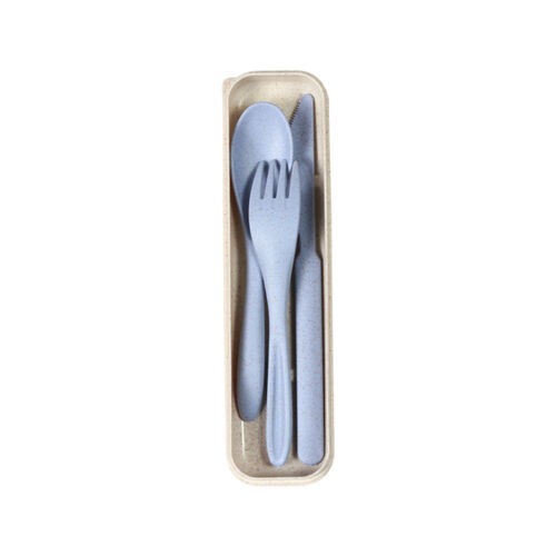 SET DE 3 CUBIERTOS FABRICADOS EN FIBRA DE TRIGO Miniatura