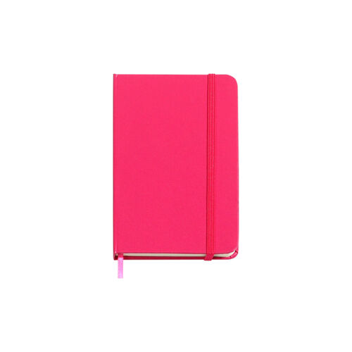 LIBRETA MINI CON PASTA RIGIDA Y ACABADO EN CURPIEL COLOR ROSA Miniatura