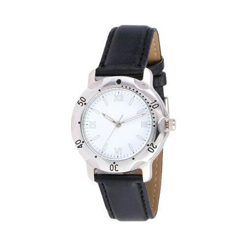 RELOJ DE PULSO CAJA METALICA CON CORREA COLOR NEGRO PARA CABALLERO Miniatura