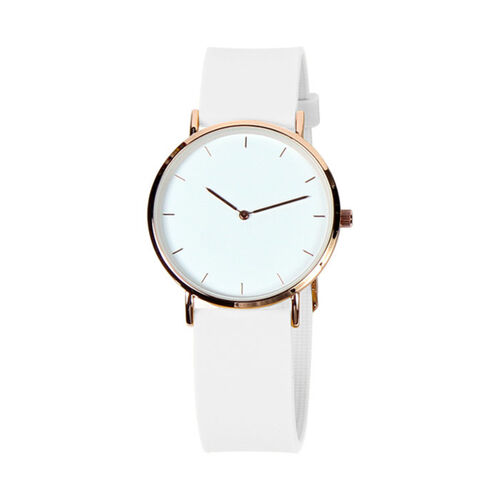 RELOJ DE PULSO UNISEX CON CAJA METALICA Y CORREA DE SILICON Miniatura