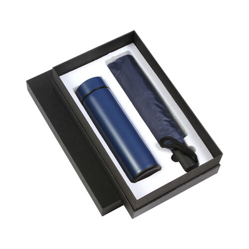 SET DE PARAGUAS DE APERTURA AUTOMATICA Y TERMO INTELIGENTE QUE INDICA LA TEMPERATURA EN LA TAPA. INCLUYE CAJA DE CARTON Miniatura