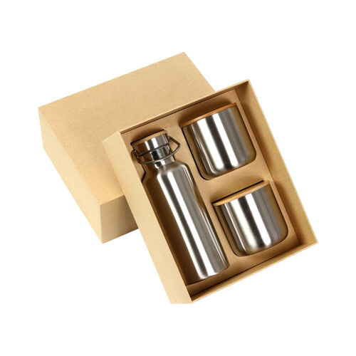 SET DE TERMO CON DOS TAZAS FABRICADOS EN ACERO INOXIDABLE Miniatura
