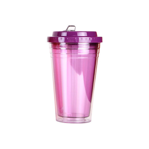 VASO TRANSLUCIDO FABRICADO EN PLASTICO SAN CON DOBLE PARED Y TAPA DE POLIPROPILENO Miniatura
