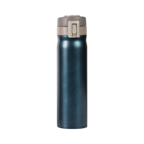 TERMO DE ACERO INOXIDABLE DOBLE PARED CON TAPA ANTIDERRAME COLOR AZUL Miniatura