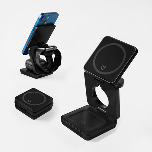 MULTICARGADOR INALÁMBRICO QONEX NEGRO Miniatura